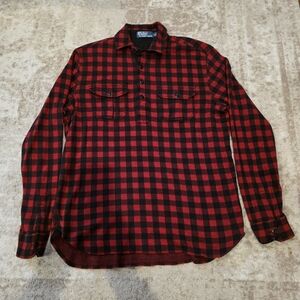 Ralph Lauten Red and Black Checkered Men's Shirt